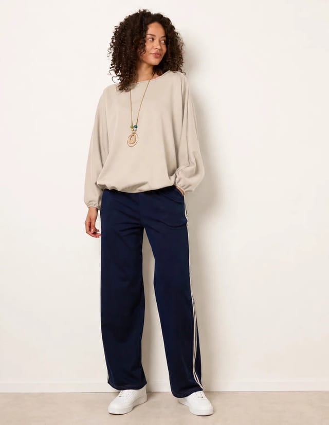 Blue Vanilla Elasticated Batwing Necklace Jersey Top - 3