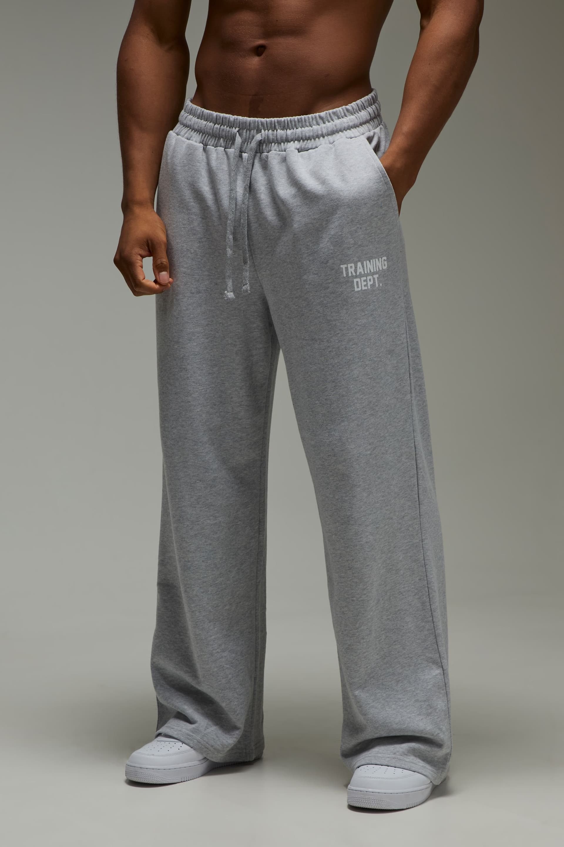 Training Dept. Training Dept. Men's Training Dept Wide Leg Loopback Jogger in Grey Marl