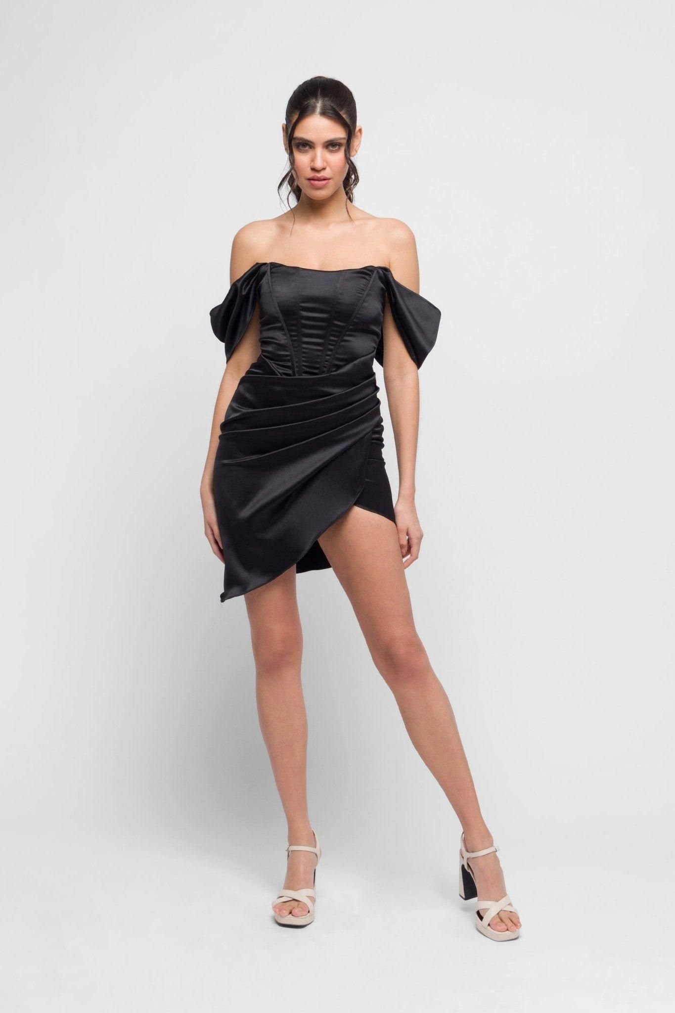 Jaded Rose Jaded Rose Women's Dalina Boned Off-The Shoulder Mini Dress in Black - 2