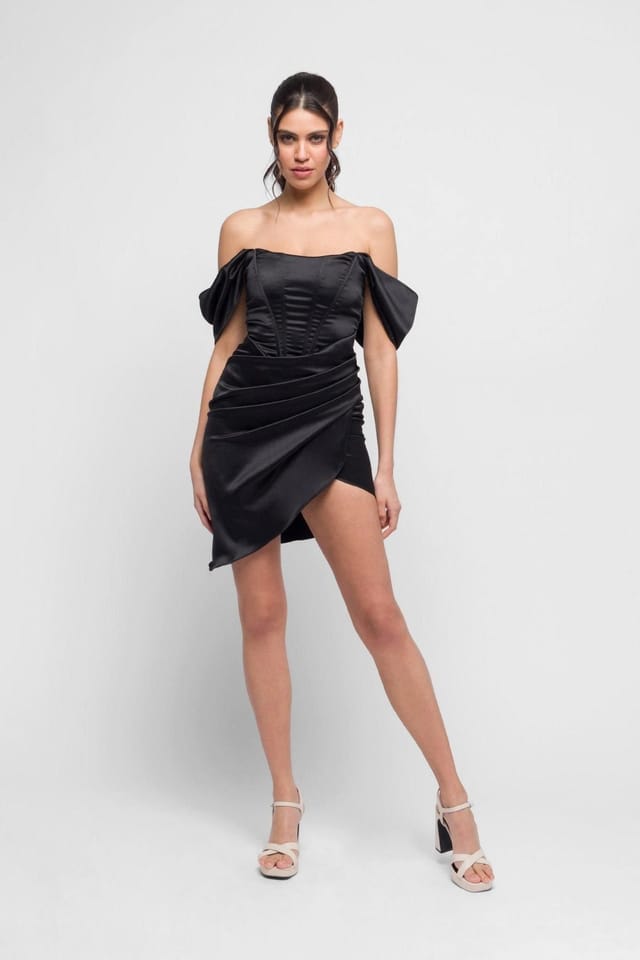 Jaded Rose Jaded Rose Women's Dalina Boned Off-The Shoulder Mini Dress in Black - 2
