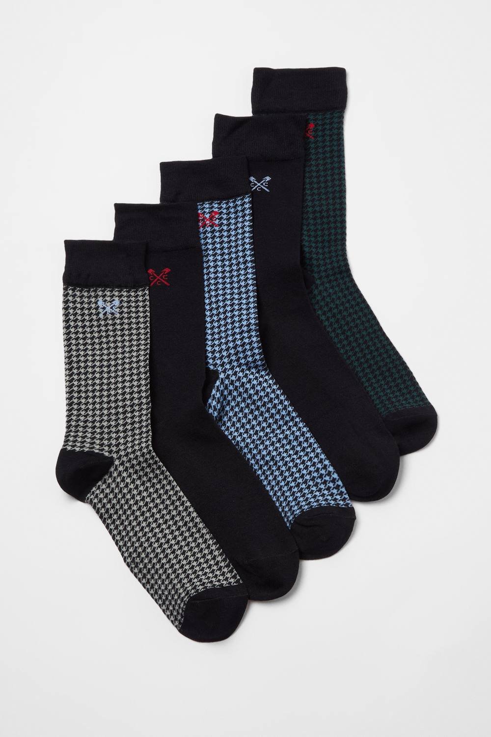 Crew Clothing Crew Clothing Men's 5 Pack Bamboo Sock Box Houndstooth in Brown - 2