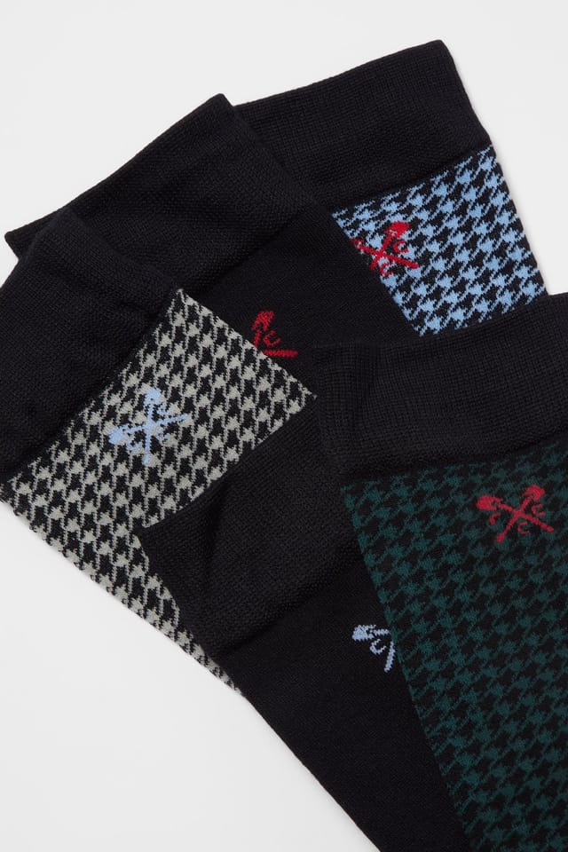 Crew Clothing Crew Clothing Men's 5 Pack Bamboo Sock Box Houndstooth in Brown - 3