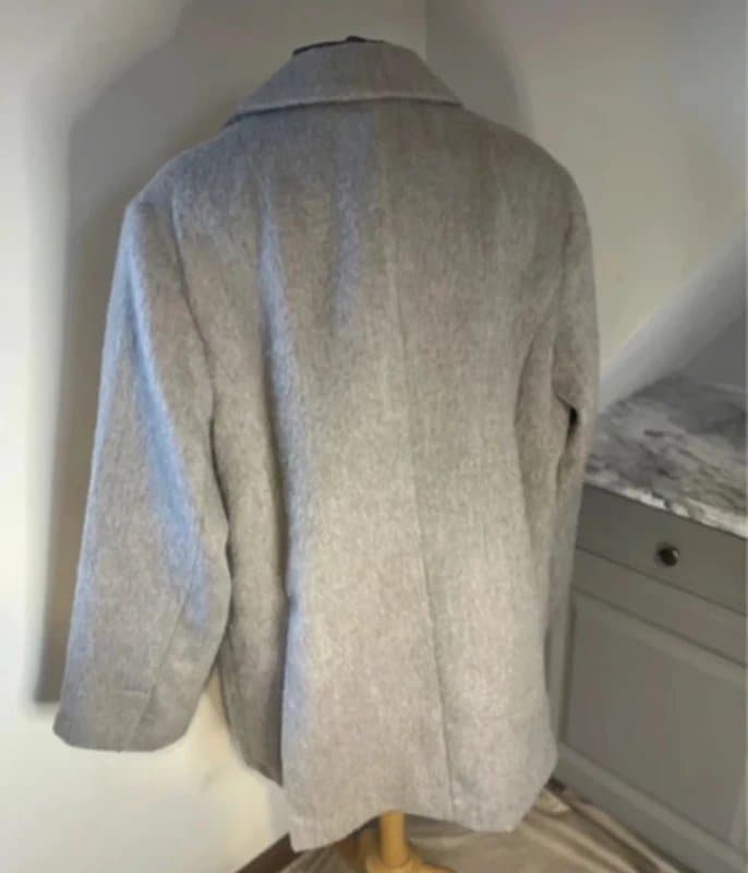 F&F F&F Mocha Beige Oversized Faux Fur Rabbit Fluffy Teddy Coat Jacket Blazer Style Size Large 16-18