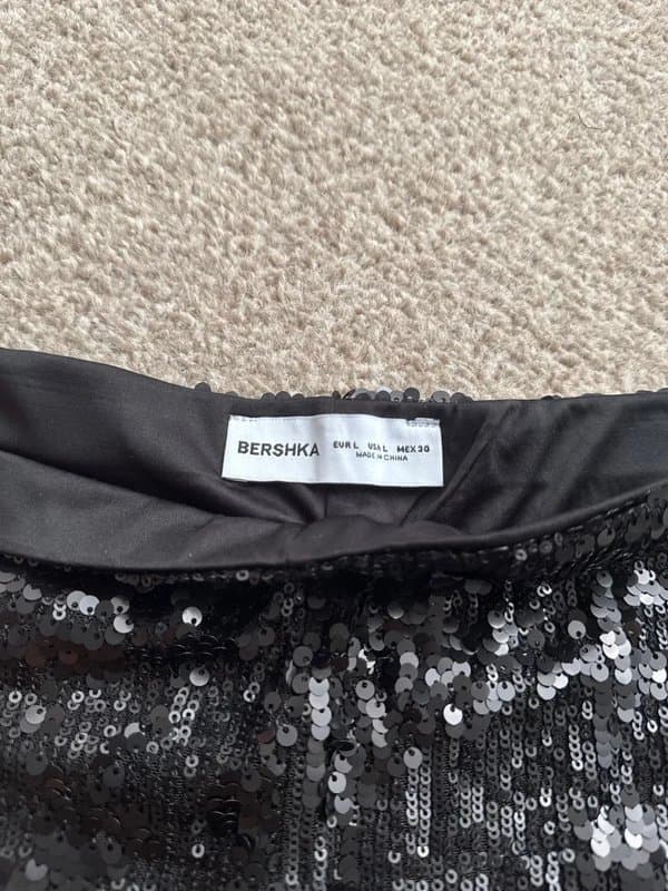 Bershka black sequin shorts