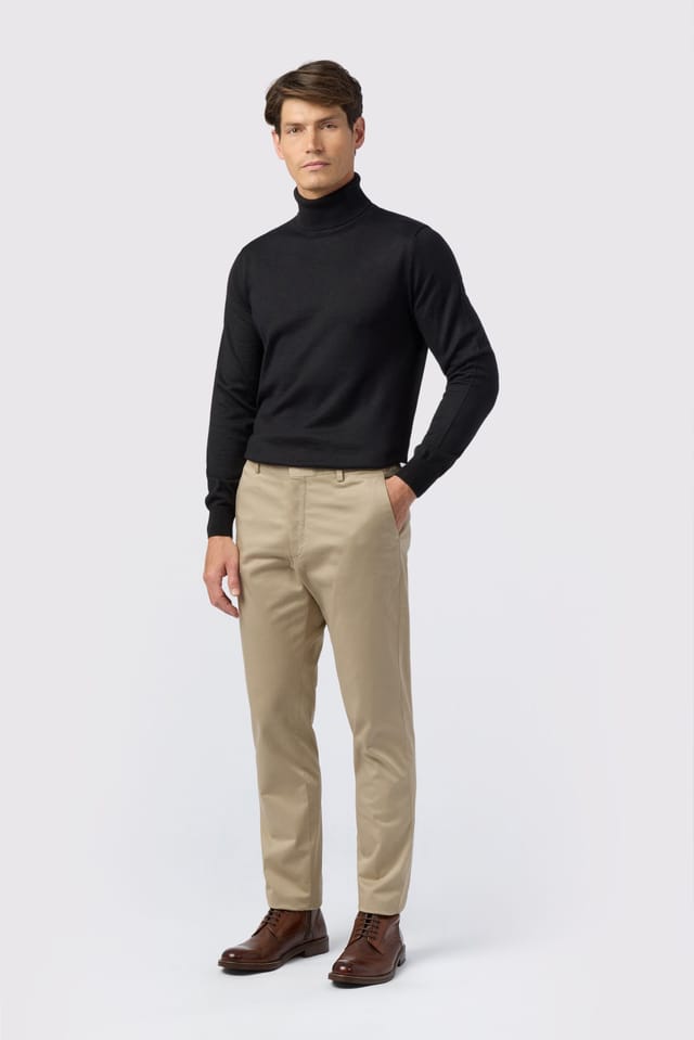 Melka Melka Men's Merino Knit Roll Neck Jumper in Black - 2