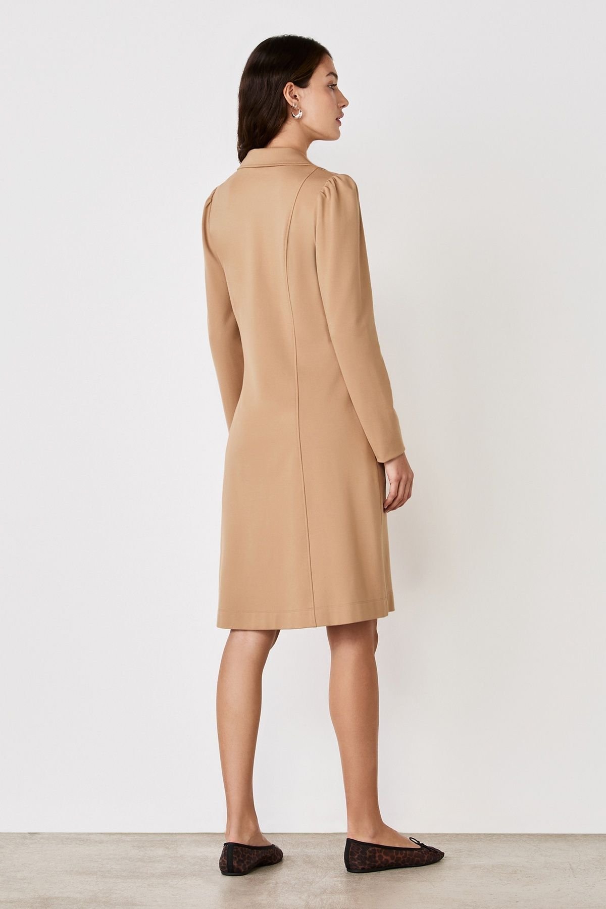 Finery London Finery London Women's Bethany Camel Ponte Jersey Short Dress - 3