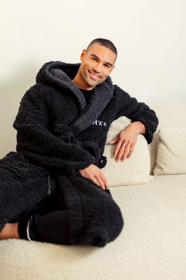 Lulabay Lulabay Men's Personalised Premium Dressing Gown in Navy - 2