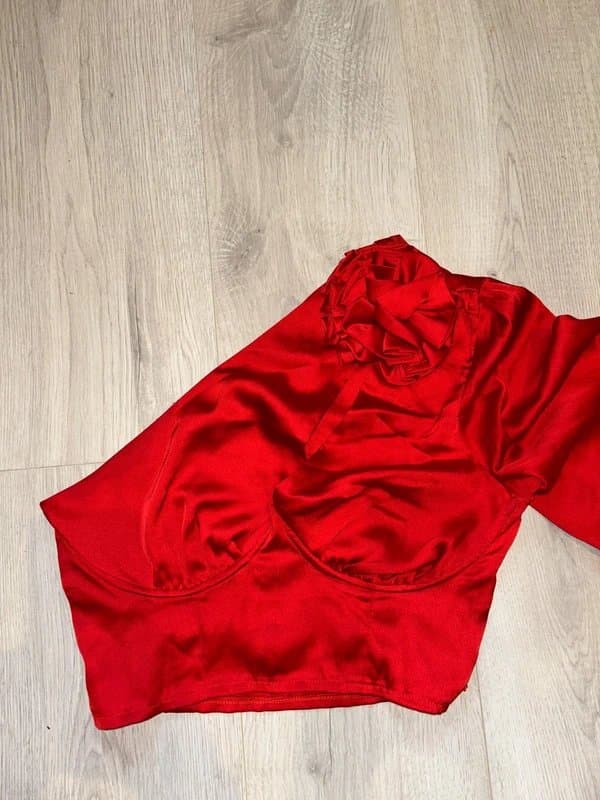 ASOS Red one shoulder corset top
