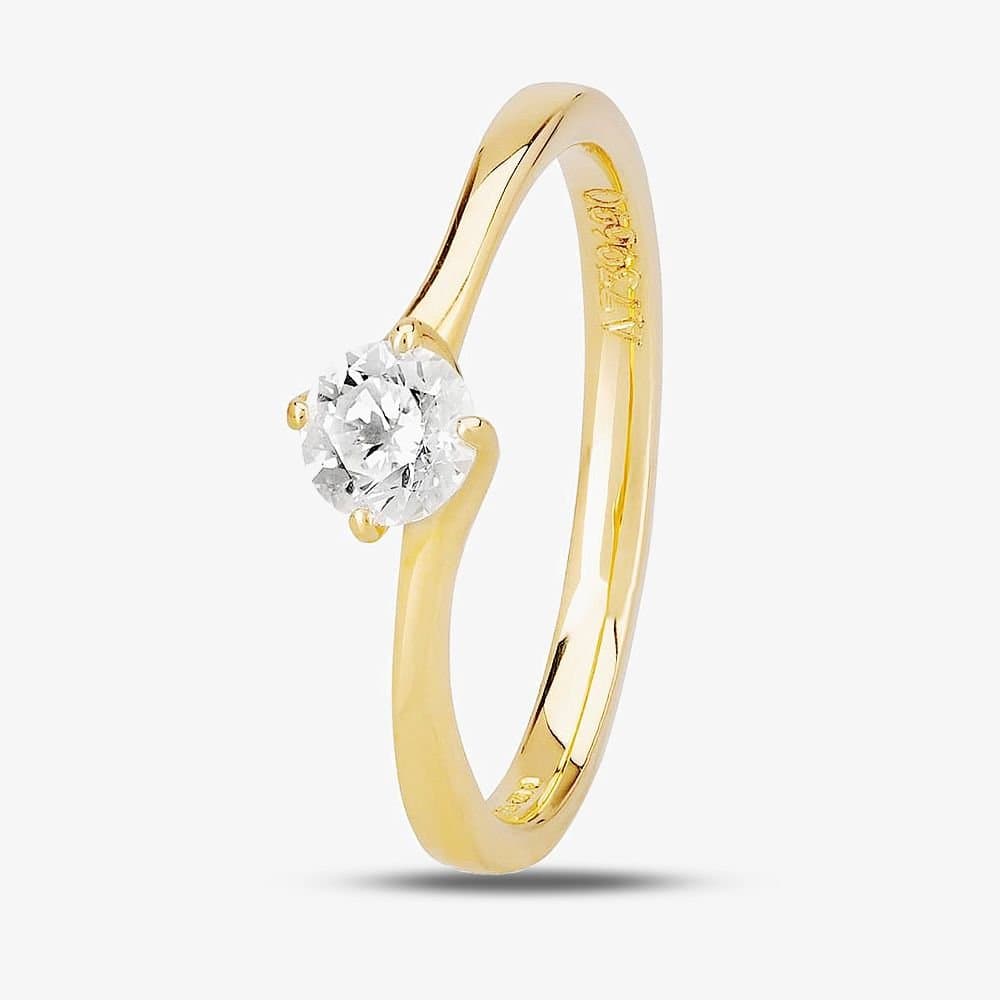 1888 collection 1888 collection Women's 18ct Gold 0.40ct Diamond Twisted Solitaire Ring