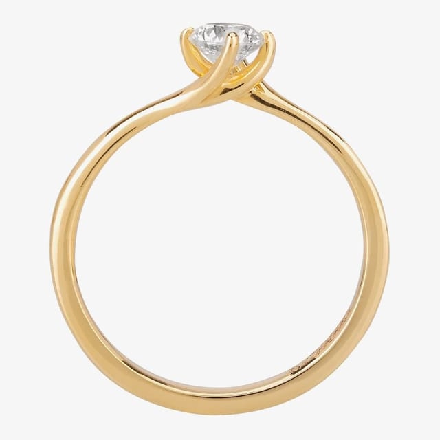 1888 collection 1888 collection Women's 18ct Gold 0.40ct Diamond Twisted Solitaire Ring - 2