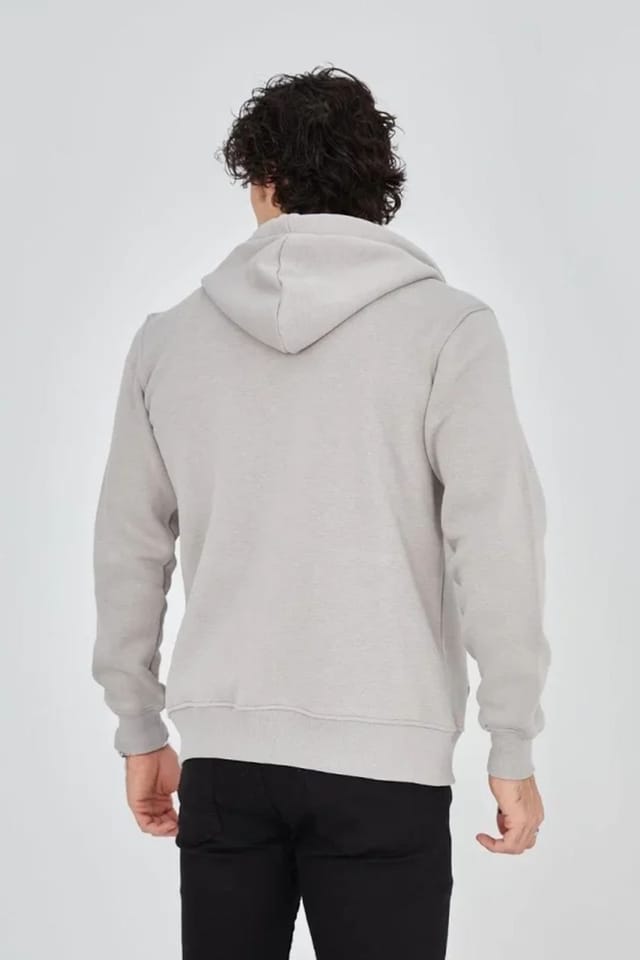 Janes Janes Men's Hooded Zip-Up Printed Cardigan in Grey - 3