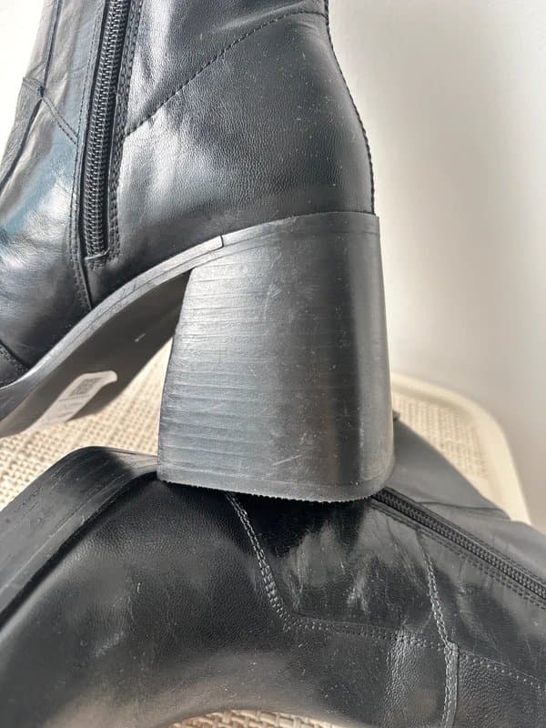 ASOS Design Black genuine leather mid calf boots size 7UK