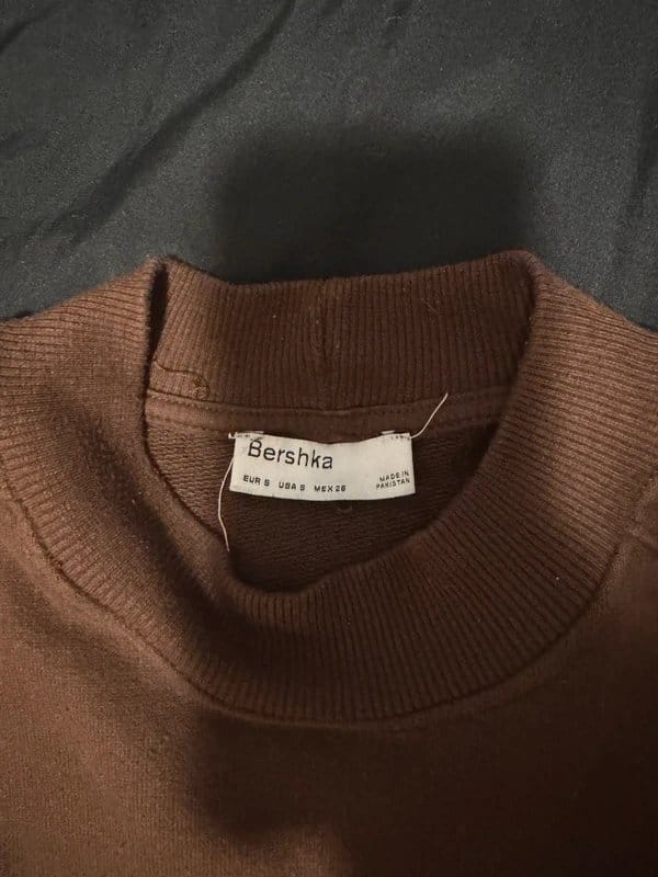 Bershka Brown Embroidered Sweatshirt
