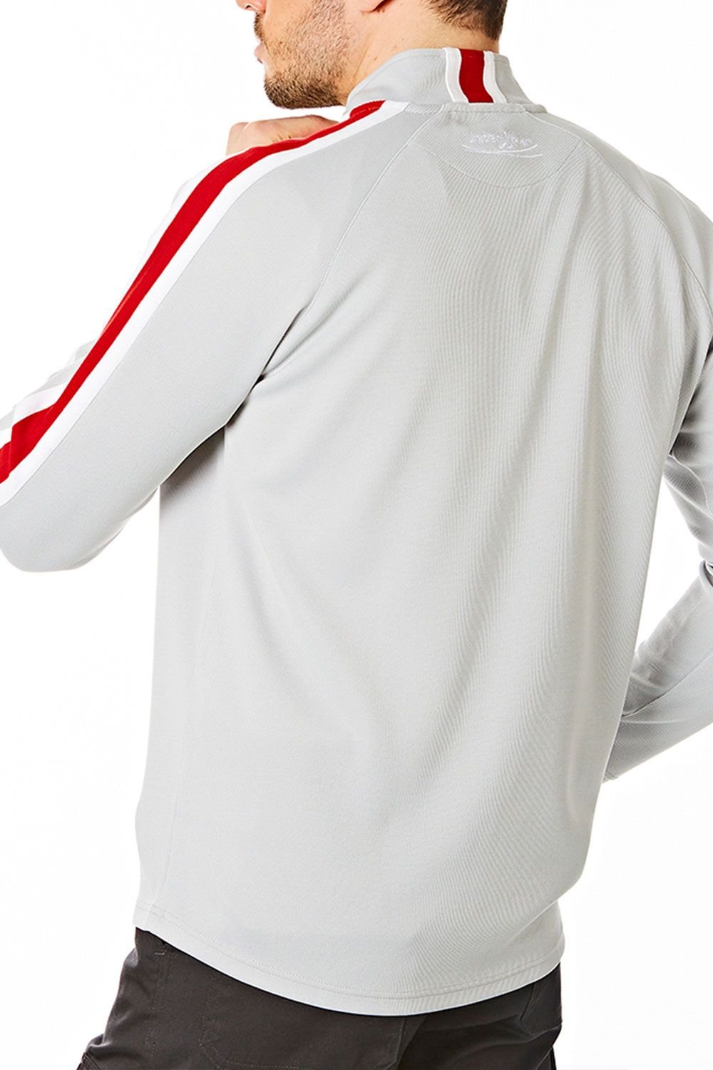 Under Par Under Par Men's Zip Neck Rib Mid Layer in Grey - 3