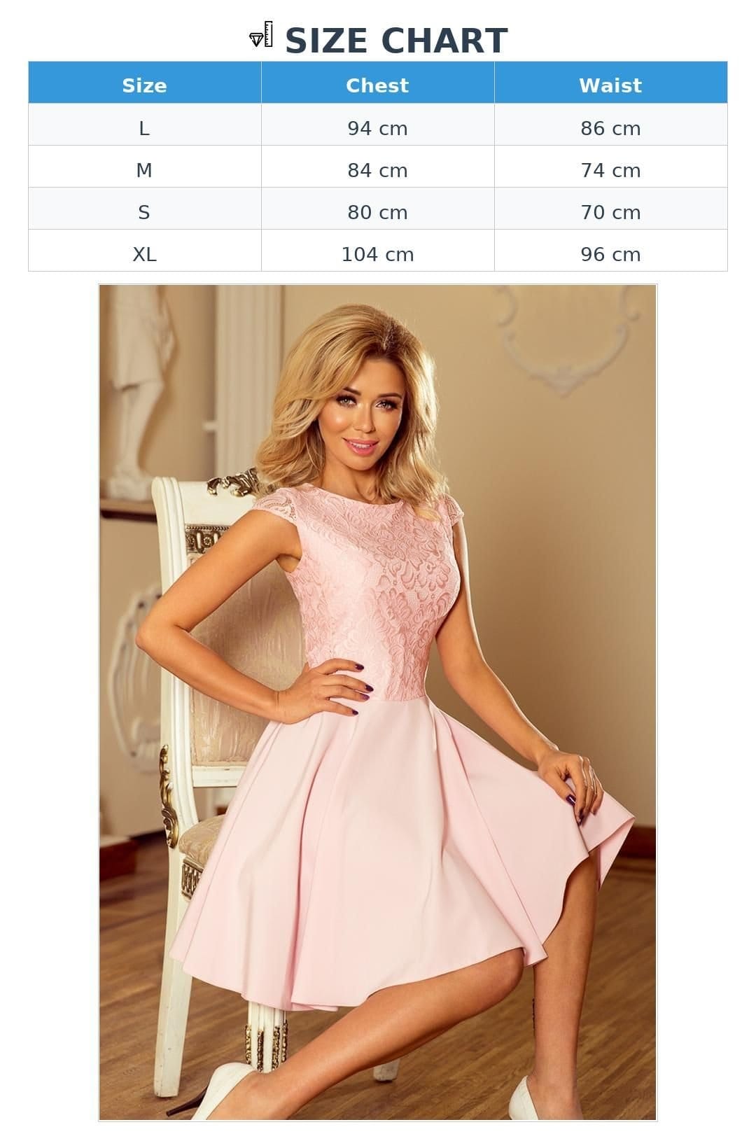 Love Lace Love Lace Women's Lace Flared Evening Dress in Pastel Pink - 4
