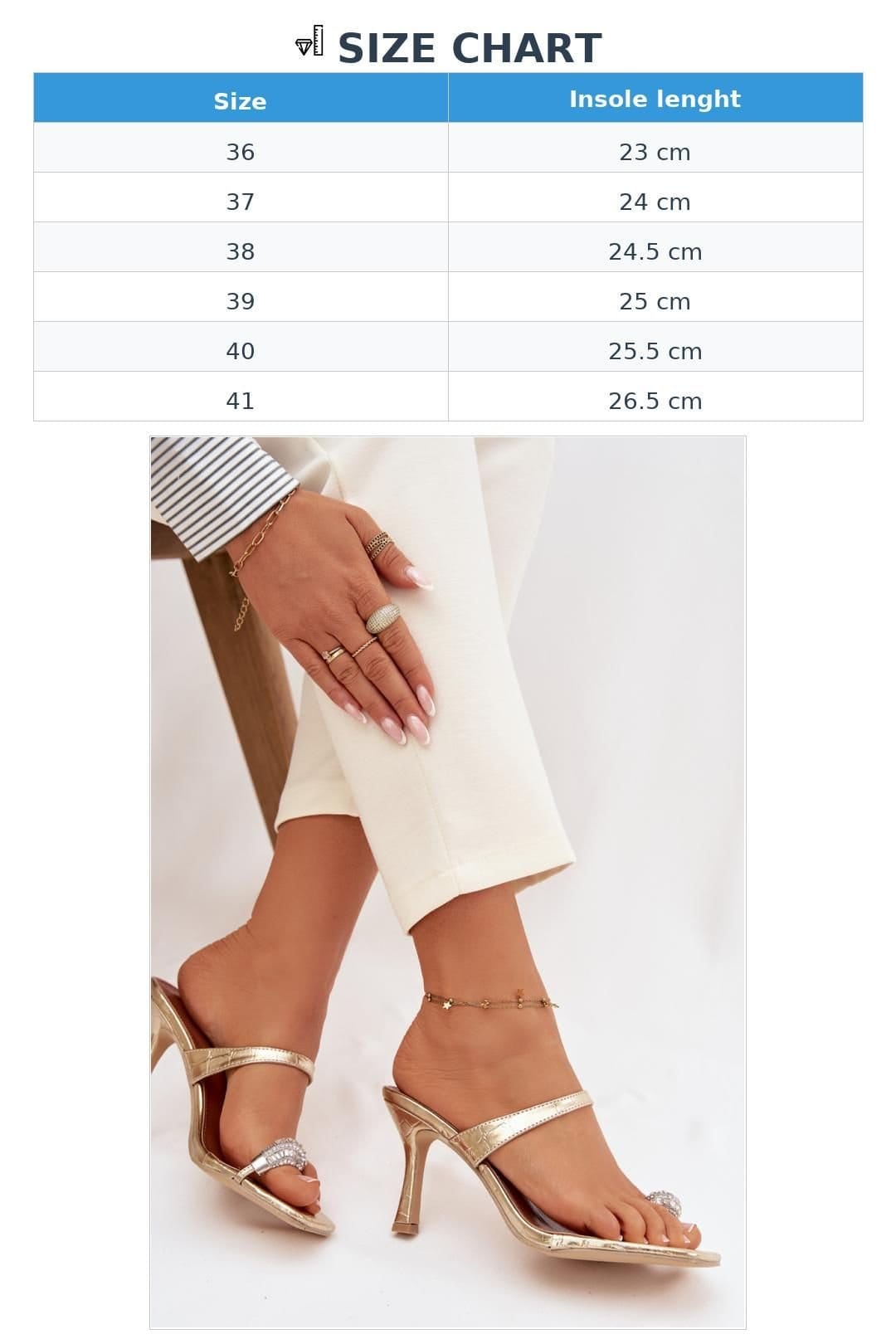 Love Lace Love Lace Women's Elegant Faux Heeled Sandals Stiletto with Toe Charm in Gold - 4