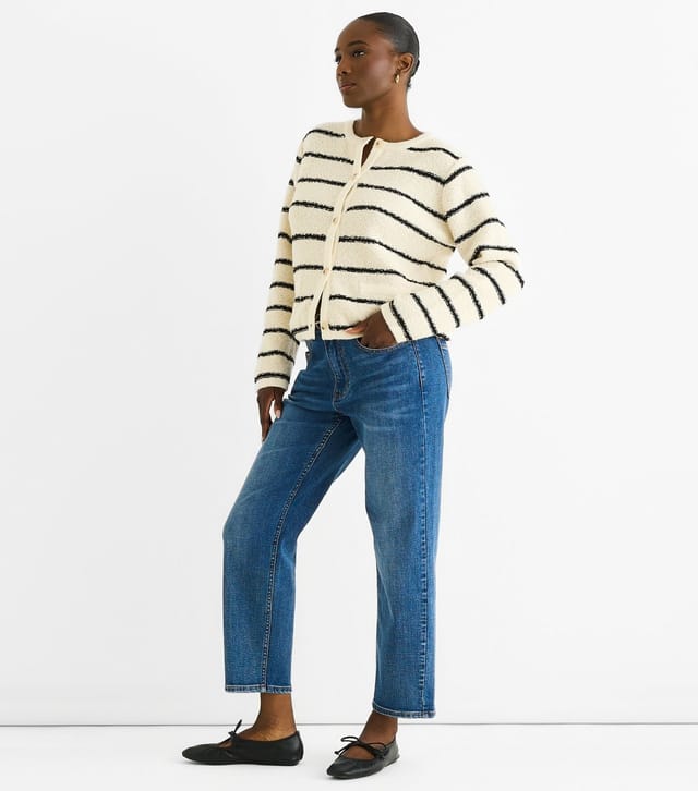 Gini London Women's Cream Striped Cardigan Gini London New Look - 3