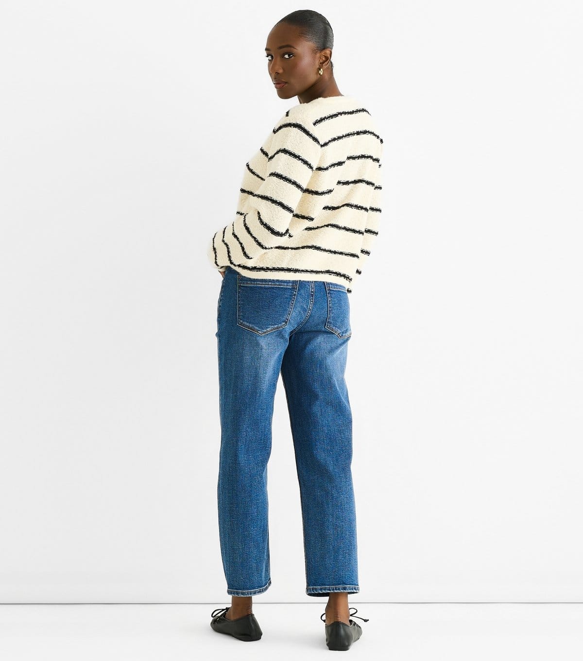 Gini London Women's Cream Striped Cardigan Gini London New Look - 4