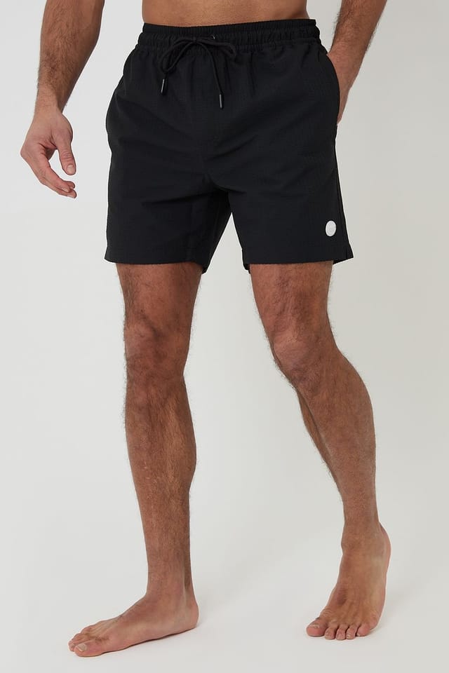 Threadbare Threadbare Men's 2-Pack Seersucker Swim Shorts in Black - 2