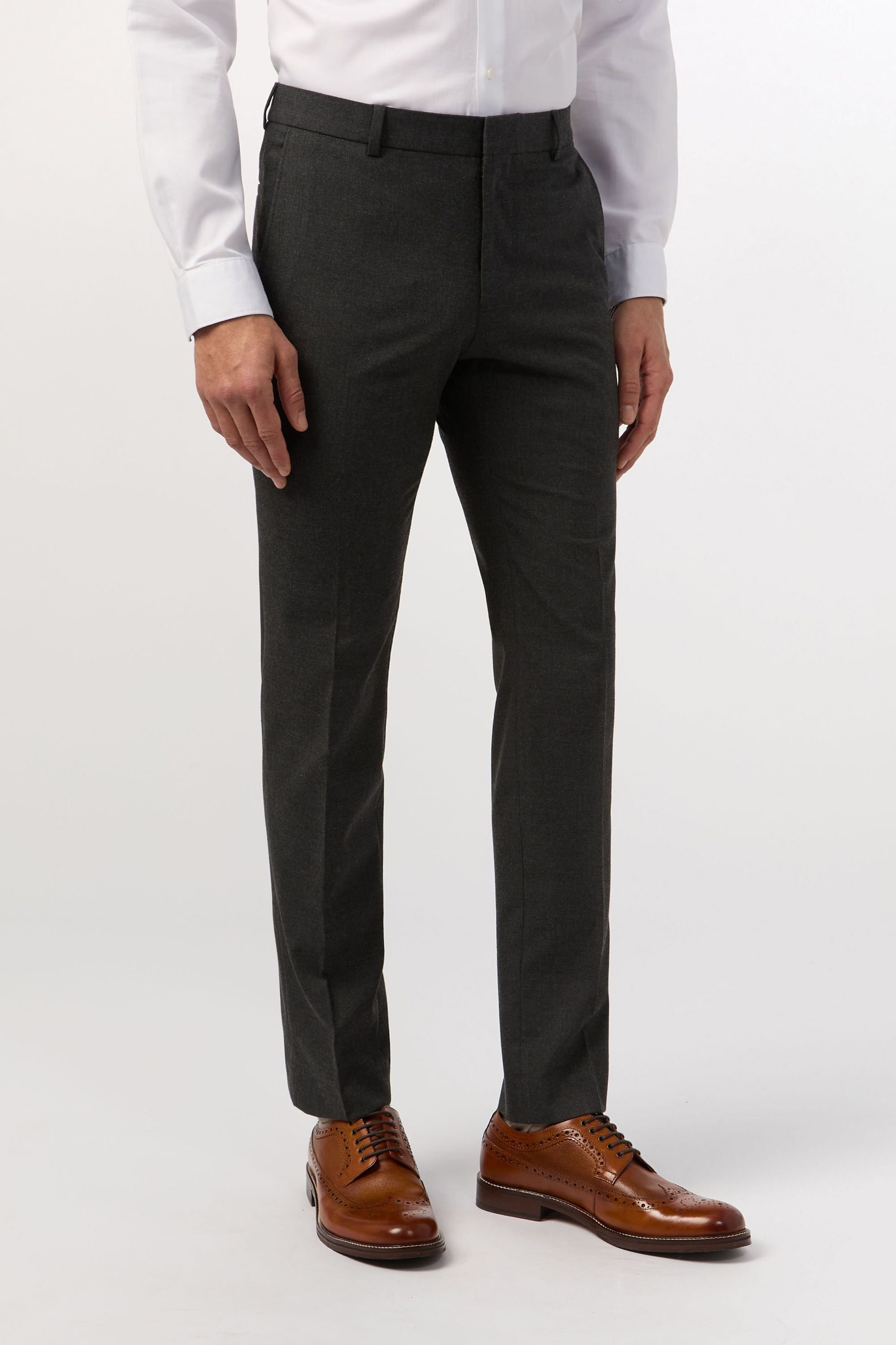 Limehaus Limehaus Men's Stretch Grey Skinny Fit Trousers - 3