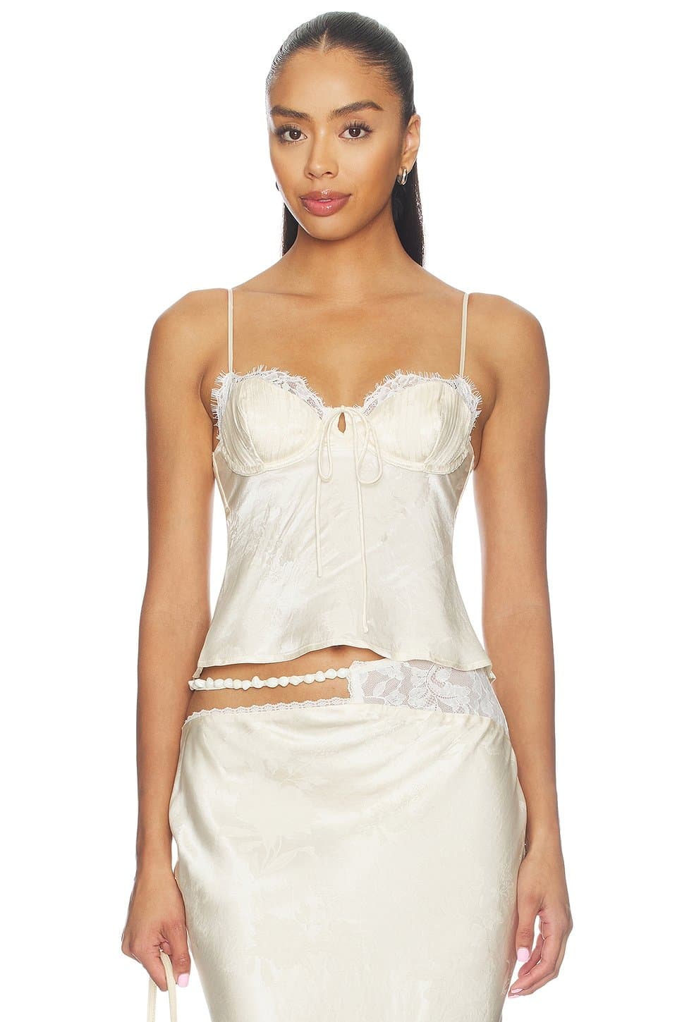 revolve Revolve Cream Silk Satin Camisole Top