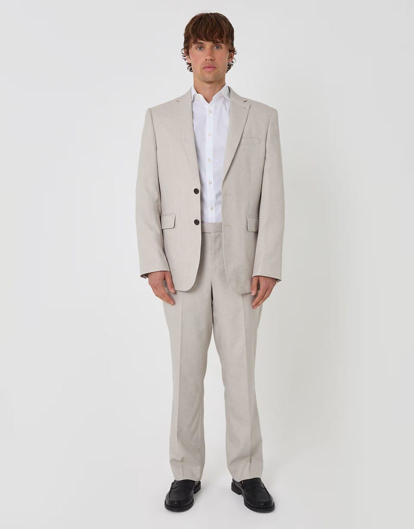 ASOS Threadbare regular fit lightweight suit in stone - 1