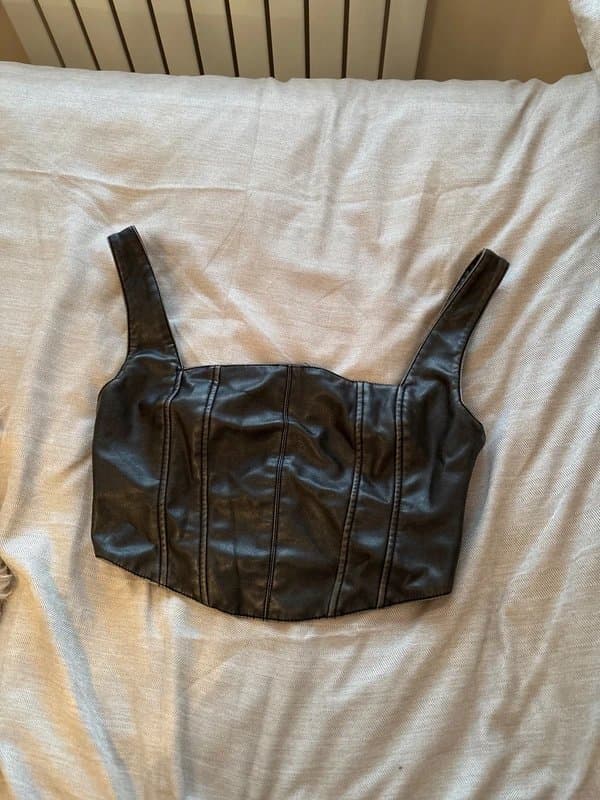 Bershka Bershka washed leather corset top