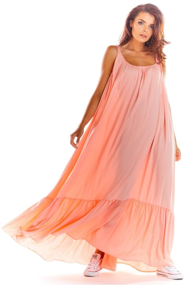 Love Lace Love Lace Women's Airy Viscose Flounce Summer Loose Dress in Pink - 2