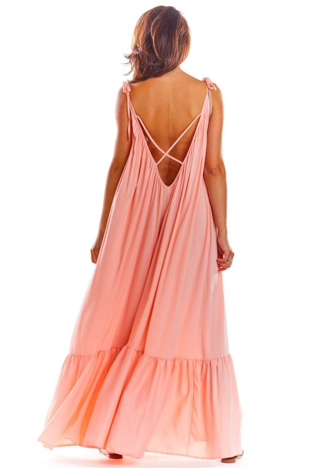Love Lace Love Lace Women's Airy Viscose Flounce Summer Loose Dress in Pink - 3