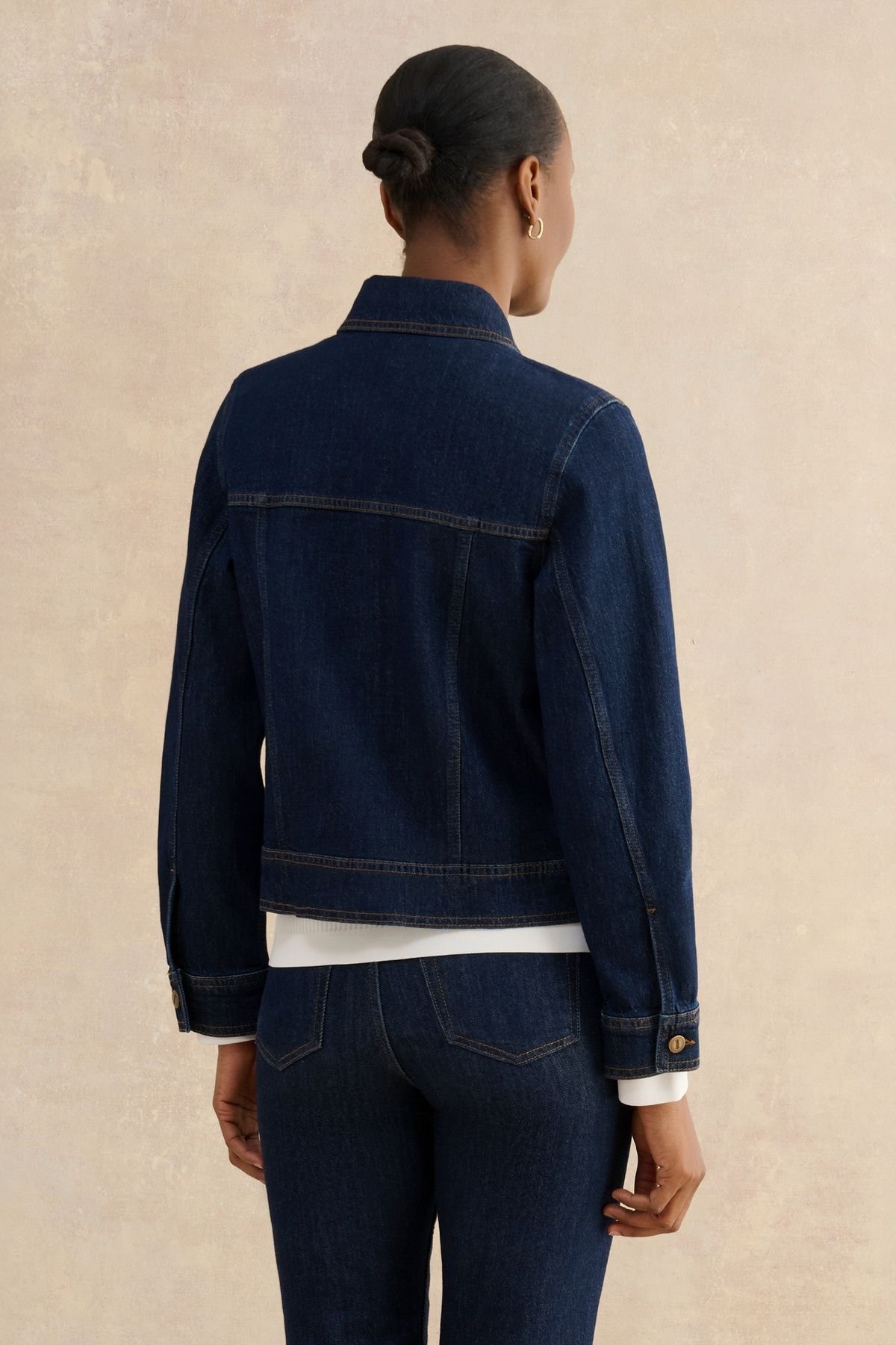 Hobbs London Hobbs London Women's Vivienne Denim Jacket in Dark Navy - 4