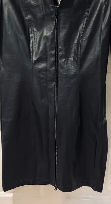 heine Faux leather mini dress fully cotton-lined size 10-12