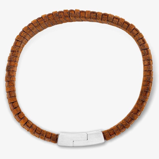 Bourne and Wilde Bourne and Wilde Men's Tan Brown Woven Leather Bracelet OSB-2257SBN - 2