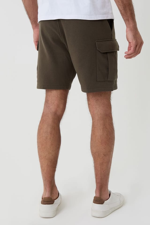 Threadbare Threadbare Men's Cargo Sweat Shorts in Khaki - 2