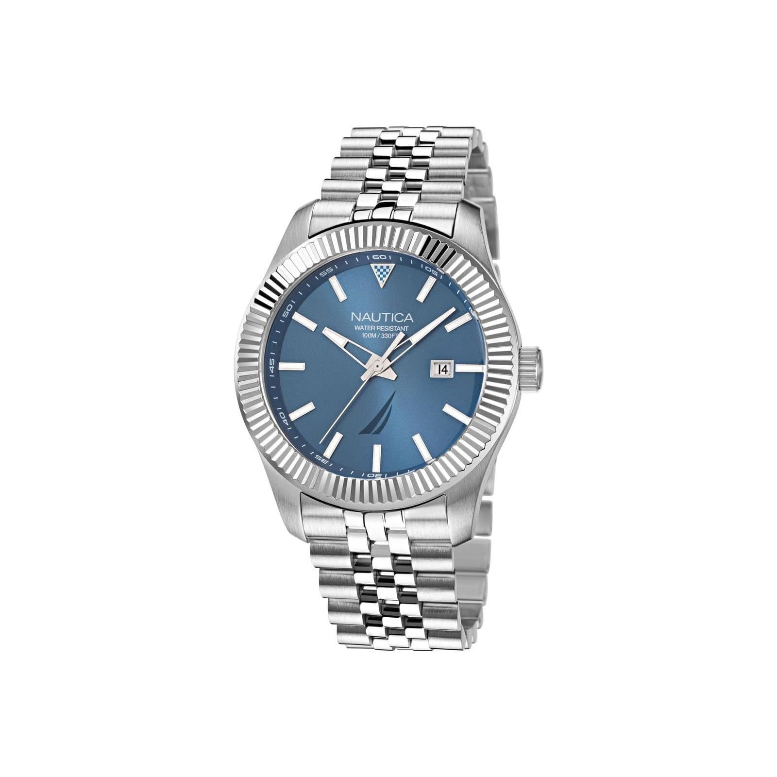 Nautica Nautica Men's NAPPBS248 Pacific Beach 43mm Quartz Watch in Silver