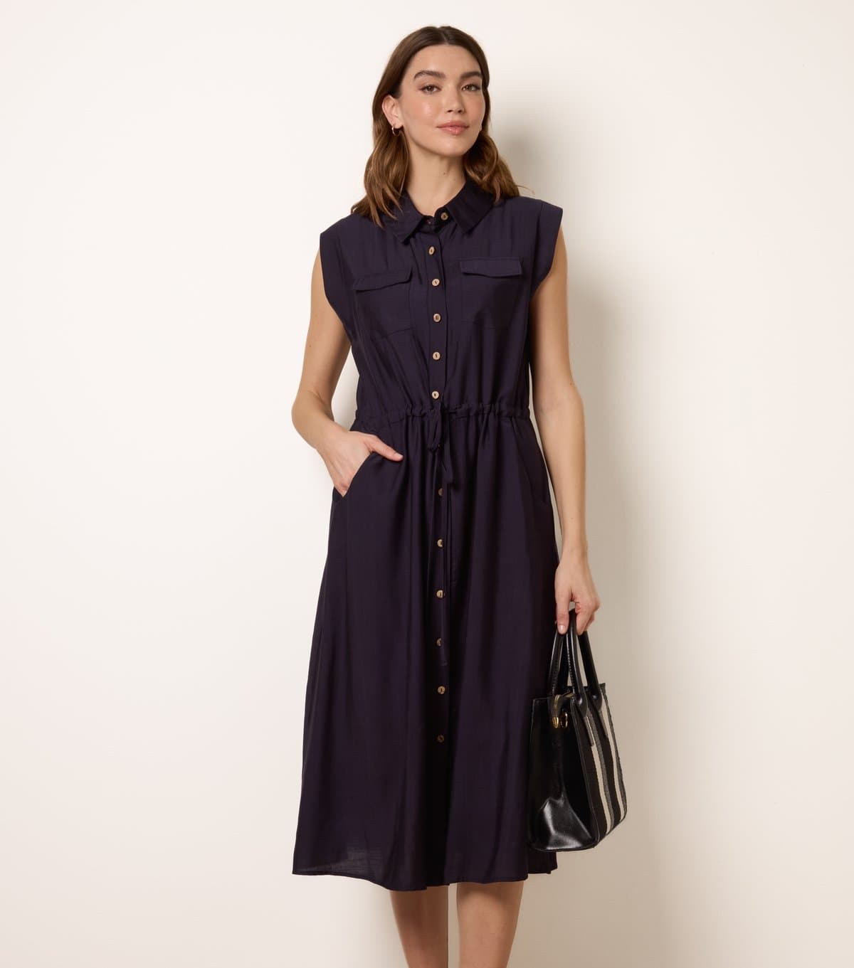 Blue Vanilla Women's Navy Utility Dress Blue Vanilla New Look