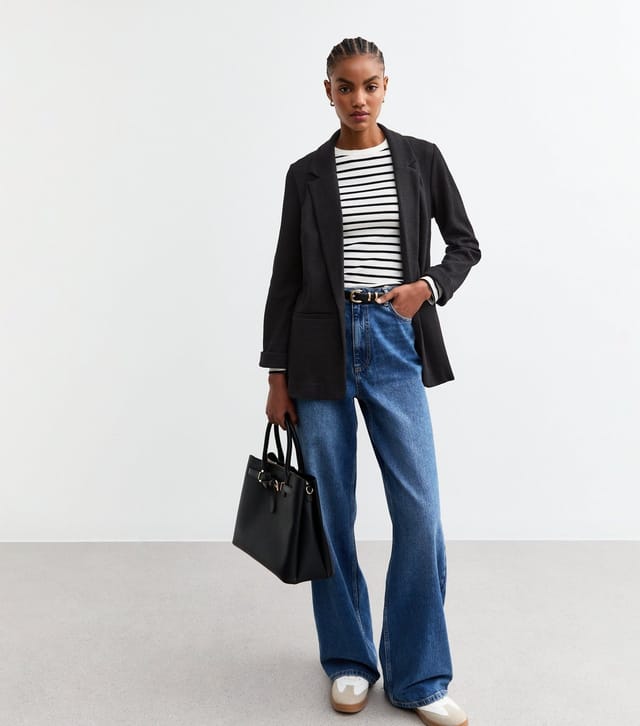 New Look Women's Tall Black Textured Jersey Blazer New Look - 3