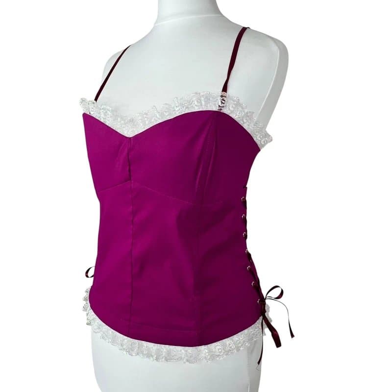 New Look Y2K Purple Corset Lace Up Cami