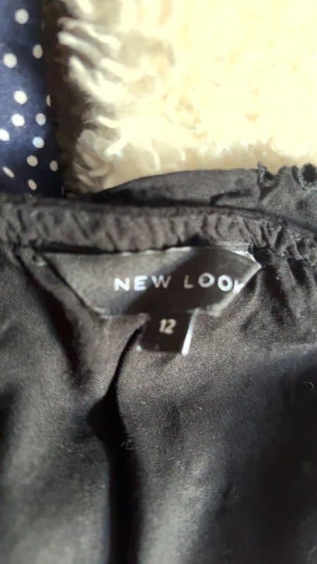 New Look Black Off-Shoulder Detail Dress Size 12