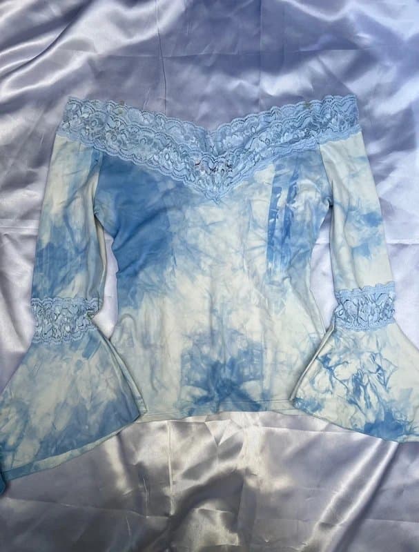 Morgan Off shoulder bardot style lace long sleeve top