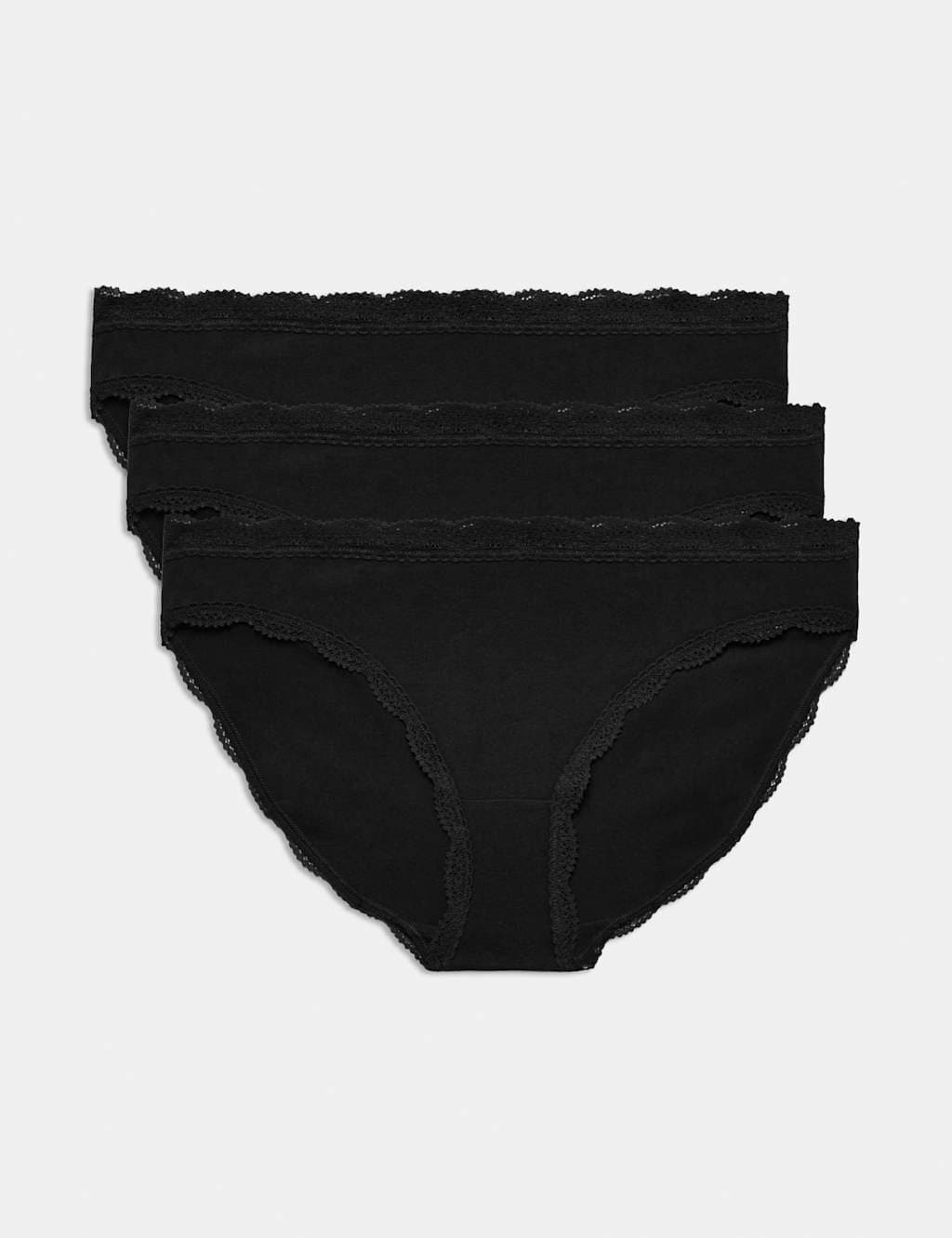 Marks & Spencer M&S 3pk Cotton Rich Bikini Knickers Black