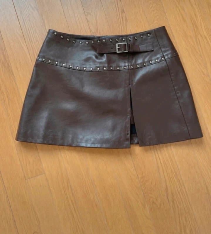 Bershka Bershka Brown Leather Skirt