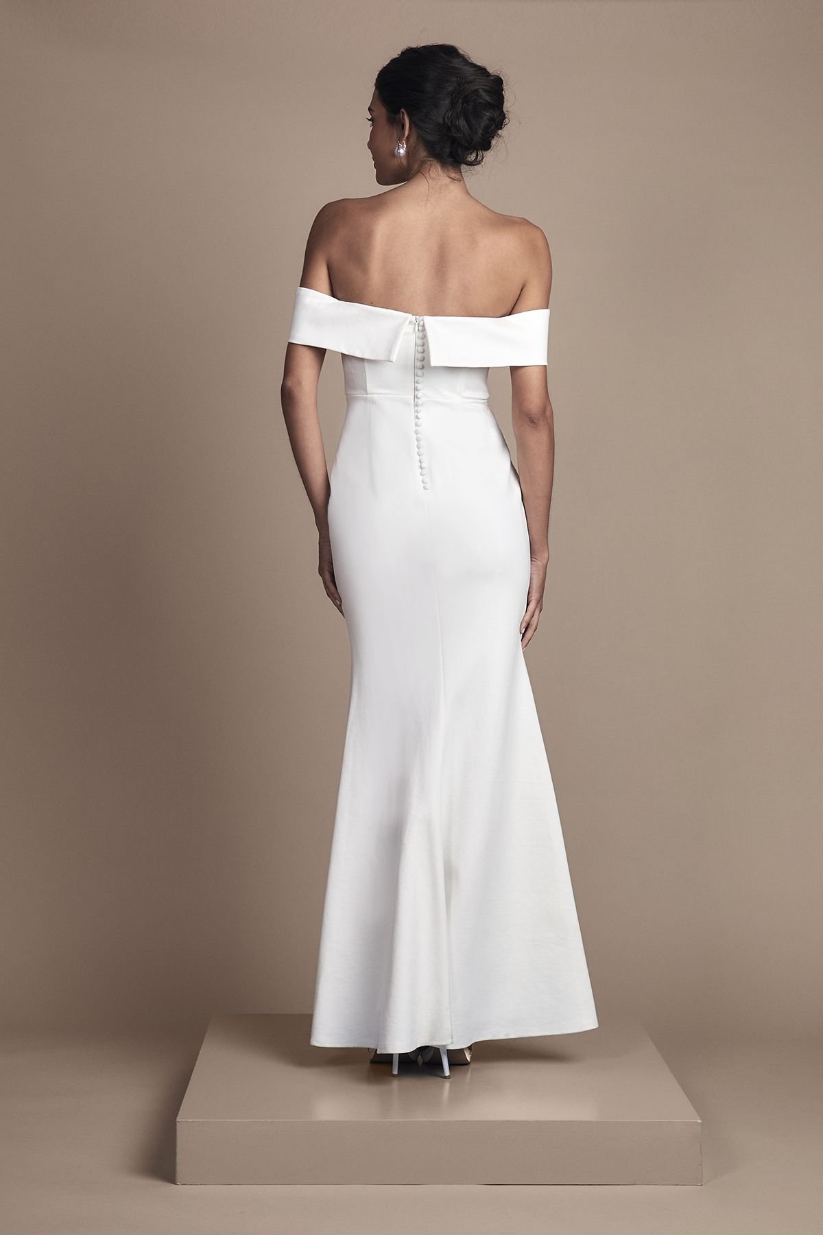 Coast Coast Women's Ponte Bardot Maxi Wedding Dress in Ivory - 3