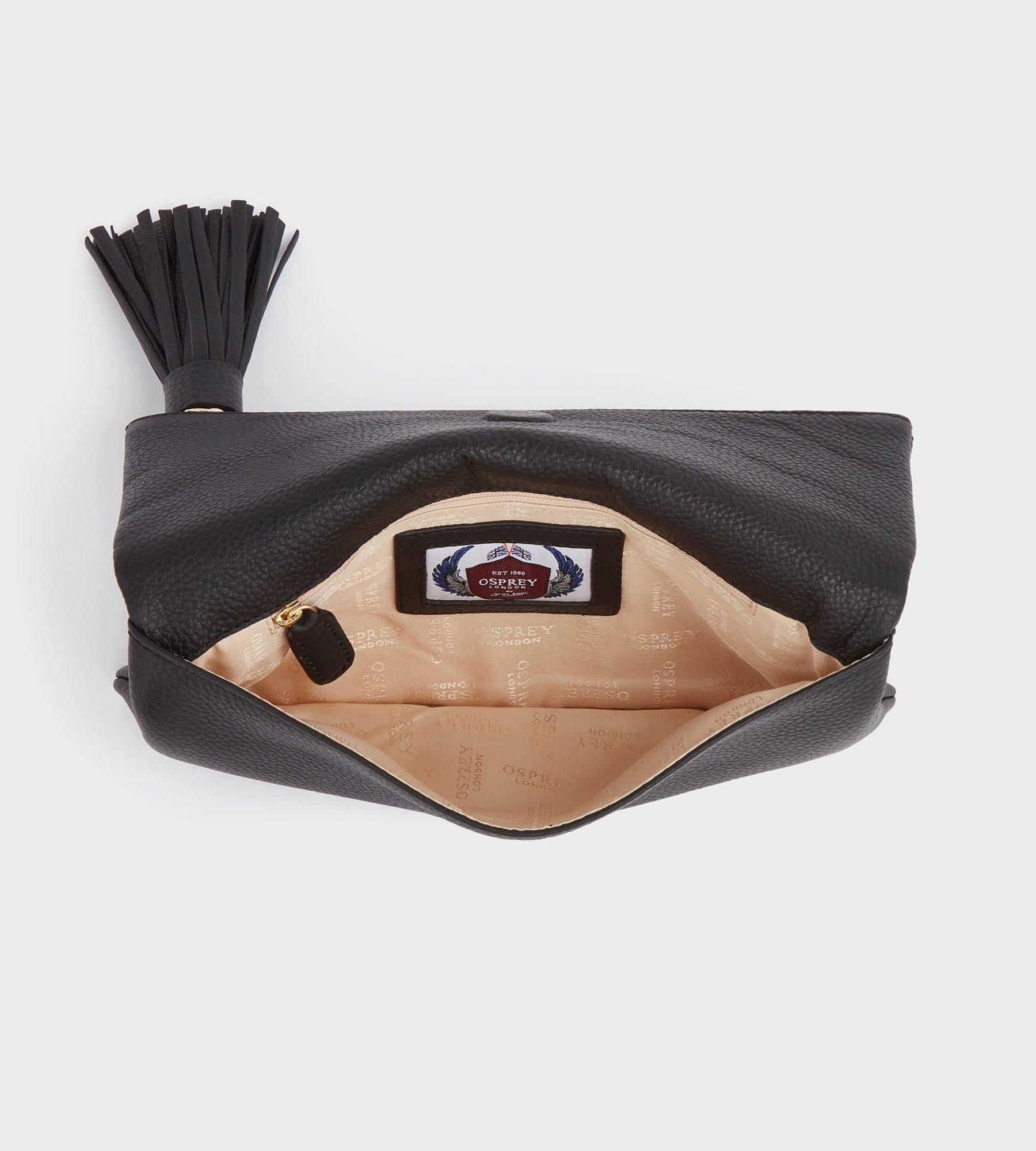 OSPREY LONDON OSPREY LONDON Women's The Bexley Leather Clutch Bag in Black - 3