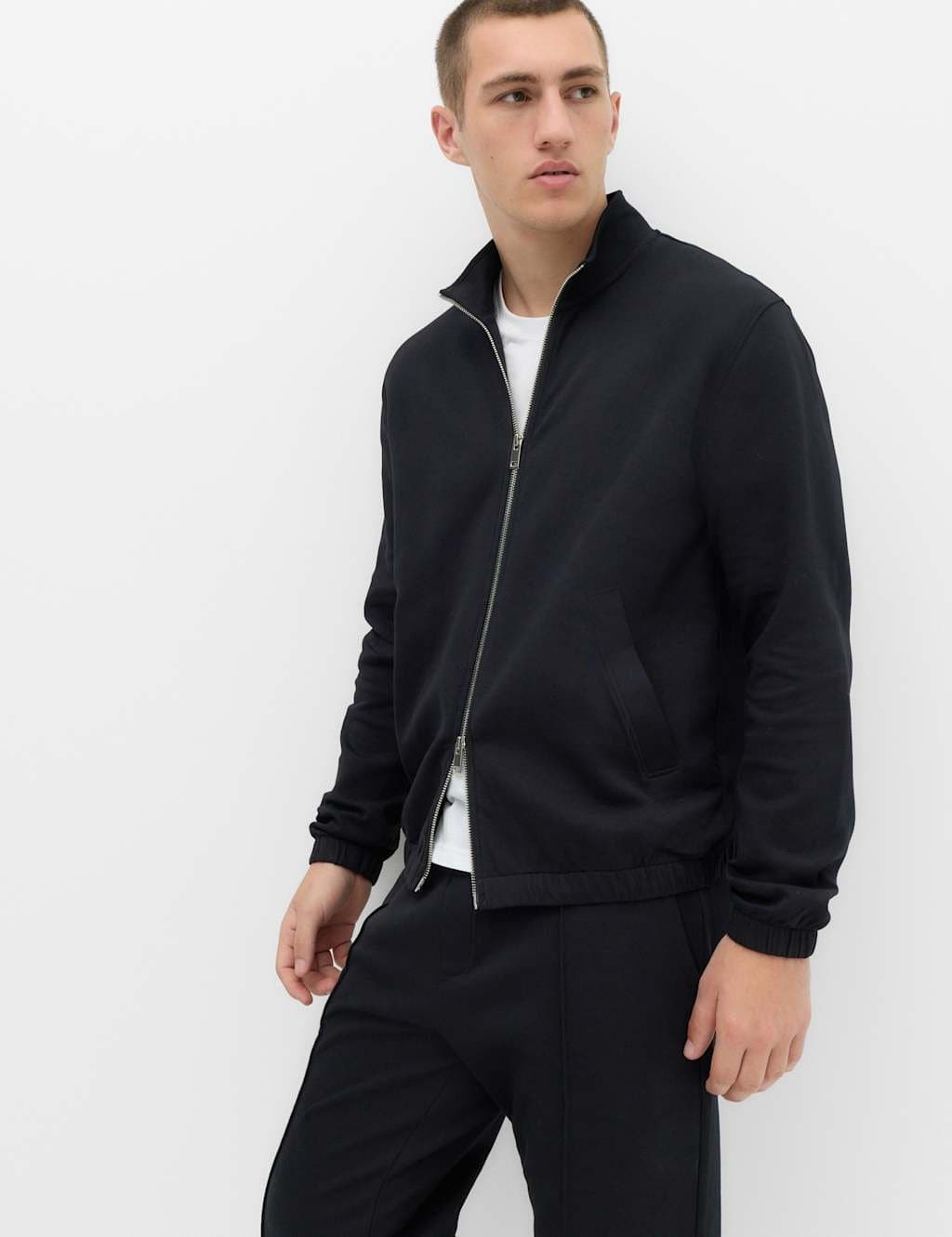 Marks & Spencer M&S Ultimate Cotton Rich Full Zip Sweatshirt Black