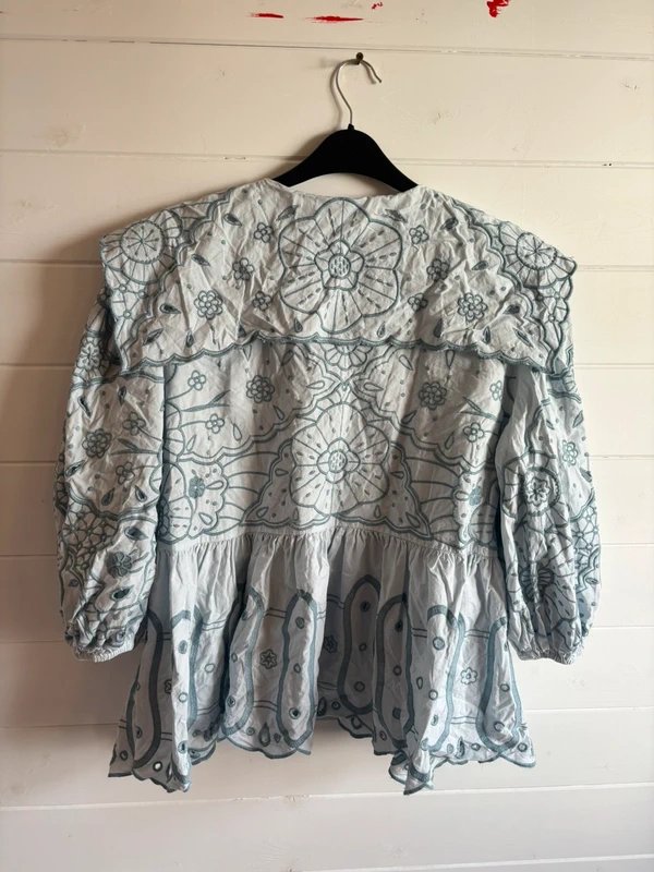 ASOS embroidered peplum cropped blouse - 1