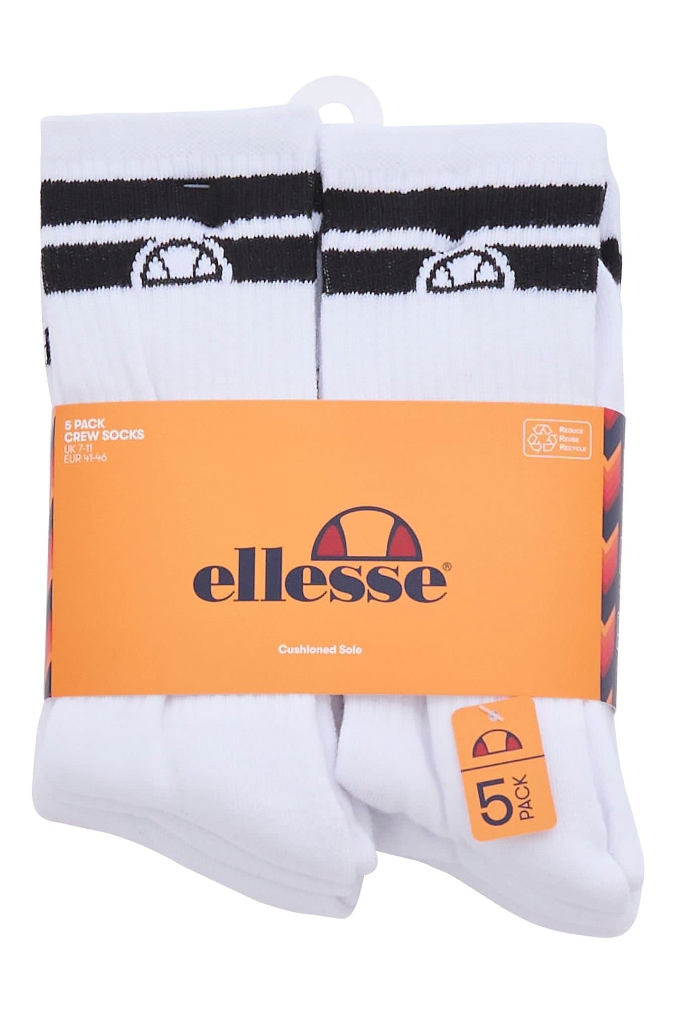 Ellesse Ellesse Men's 5 Pack Crew Socks in White