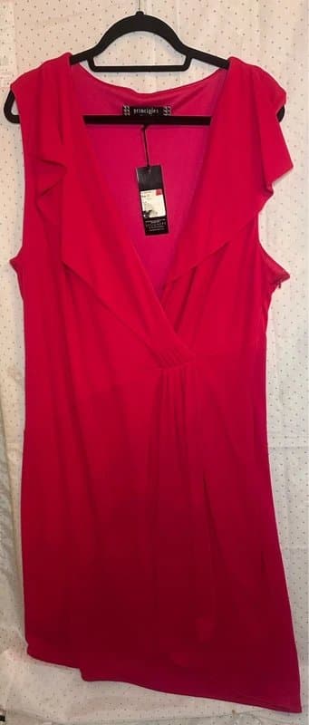 Principles Principles fuchsia wrap dress new with tags uk 18 elegant occasion midi