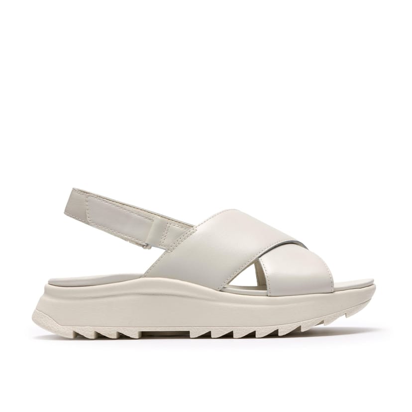 Clarks Clarks Women's DashLite Wish White Leather Flat Sandals - 1