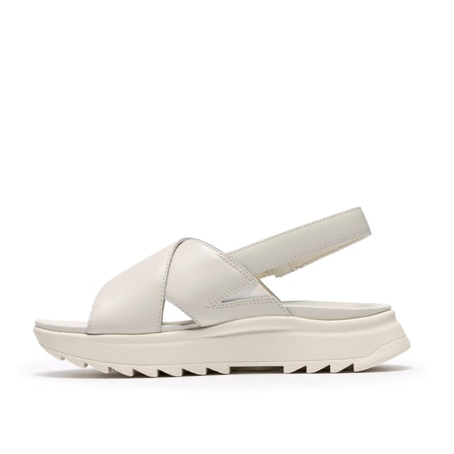 Clarks Clarks Women's DashLite Wish White Leather Flat Sandals - 2