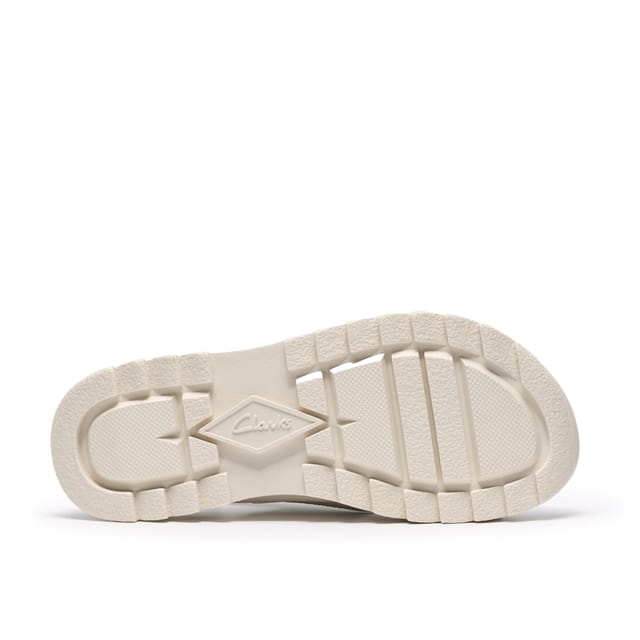 Clarks Clarks Women's DashLite Wish White Leather Flat Sandals - 3